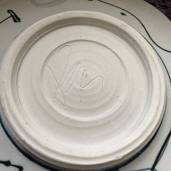 Handcrafted Artisan Cup Mug Saucer Studio Thrown Pottery‎ Drip Glaze Signed - Picture 8 of 13